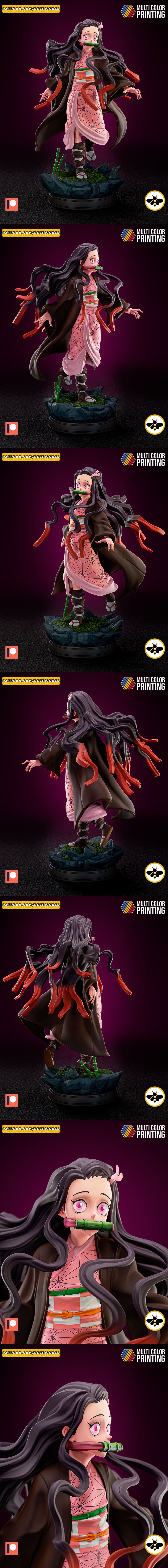 demon slayer 野兽之女 3D打印模型|Bee Figures – Nezuko – Demon Slayer Kimetsu no Yaiba – 3D Print Model STL