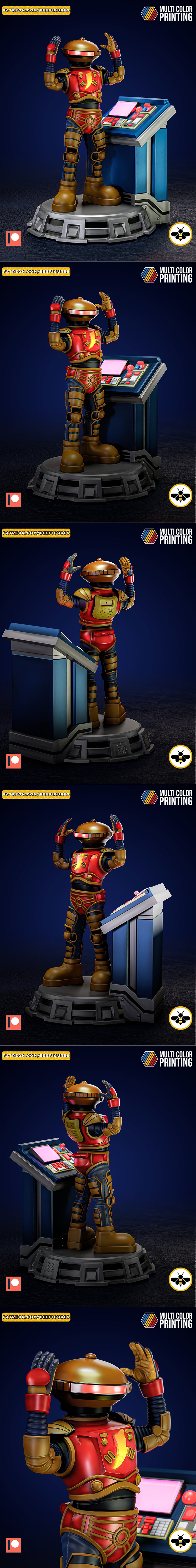 蜂巢图腾 - 阿尔法5 - 雷霆战士 - 3D打印模型|Bee Figures – Alpha 5 – Power Rangers – 3D Print Model STL