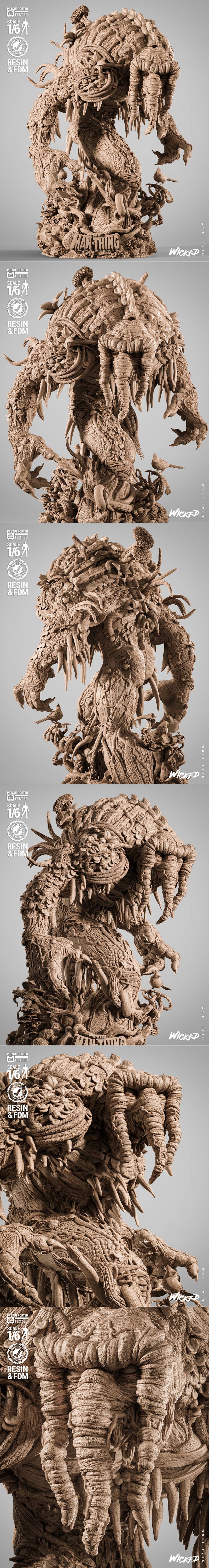 邪恶之地：曼物雕塑 3D打印模型|Wicked – Man Thing Sculpture – 3D Print Model STL