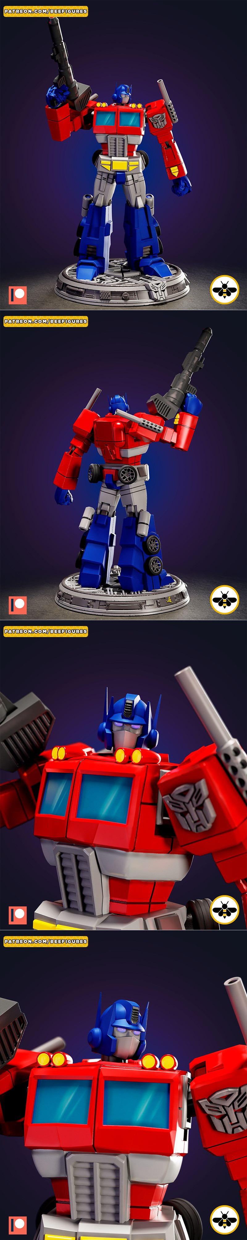 蜂图系列 -  optimus prime - 变形金刚 - 3D打印模型|Bee Figures – Optimus Prime – Transformers – 3D Print Model STL