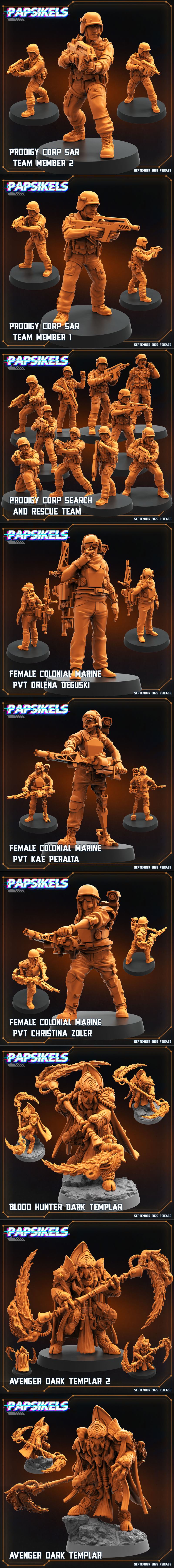 Papsikels迷你模型：异星大战 人类 vs 外星人 麻地狂潮 2025年9月 3D打印模型|Papsikels Miniatures – Aliens vs Humans – Madlands September 2025 – 3D Print Model STL