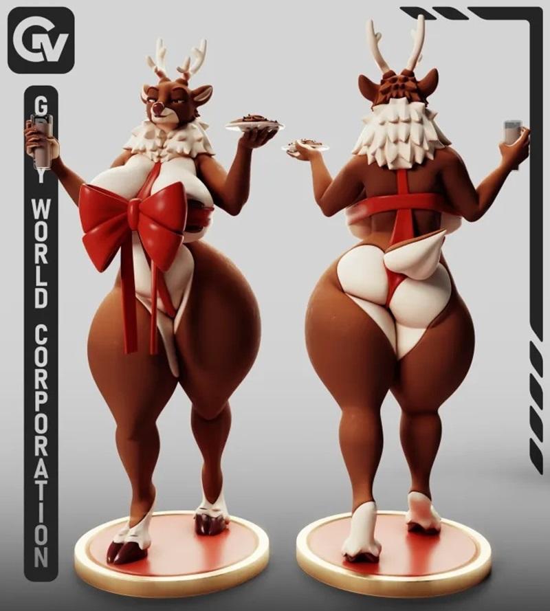 灰世界公司 - 《毛茸茸鹿》3D打印模型|Gray World Corporation – Furry Deer 2 – 3D Print Model STL