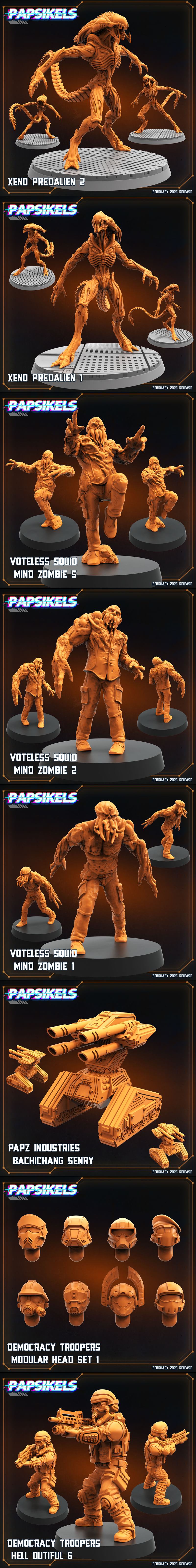Papsikels迷你模型—科幻题材2025年2月作品3D打印模型|Papsikels Miniatures – SciFi February 2025 – 3D Print Model STL