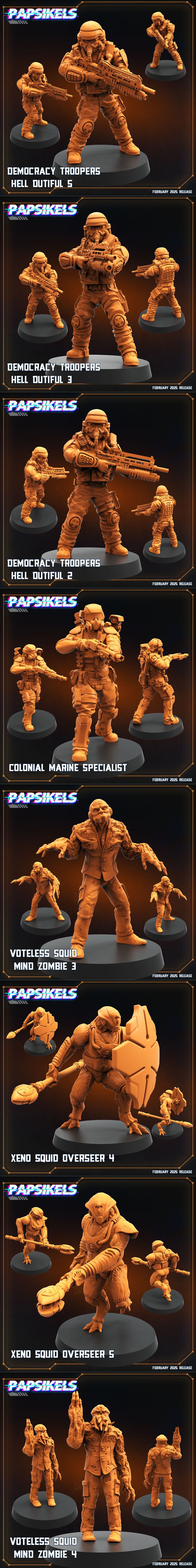 Papsikels迷你模型—科幻题材2025年2月作品3D打印模型|Papsikels Miniatures – SciFi February 2025 – 3D Print Model STL
