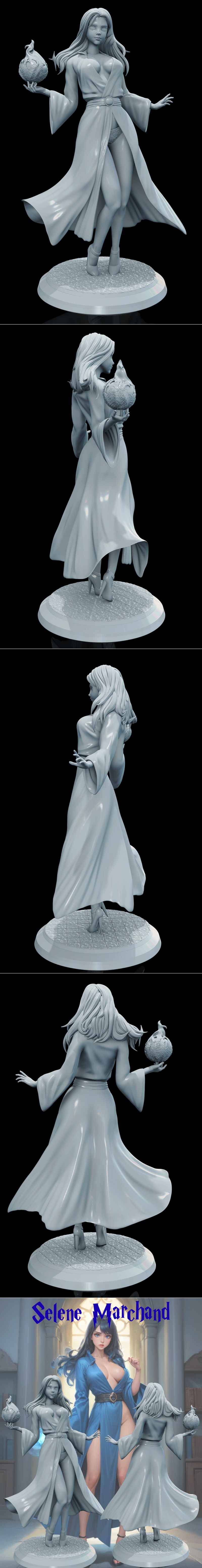Selena Marchand - 3D打印模型 - 动漫游戏角色模型|Selena Marchand – 3D Print Model STL