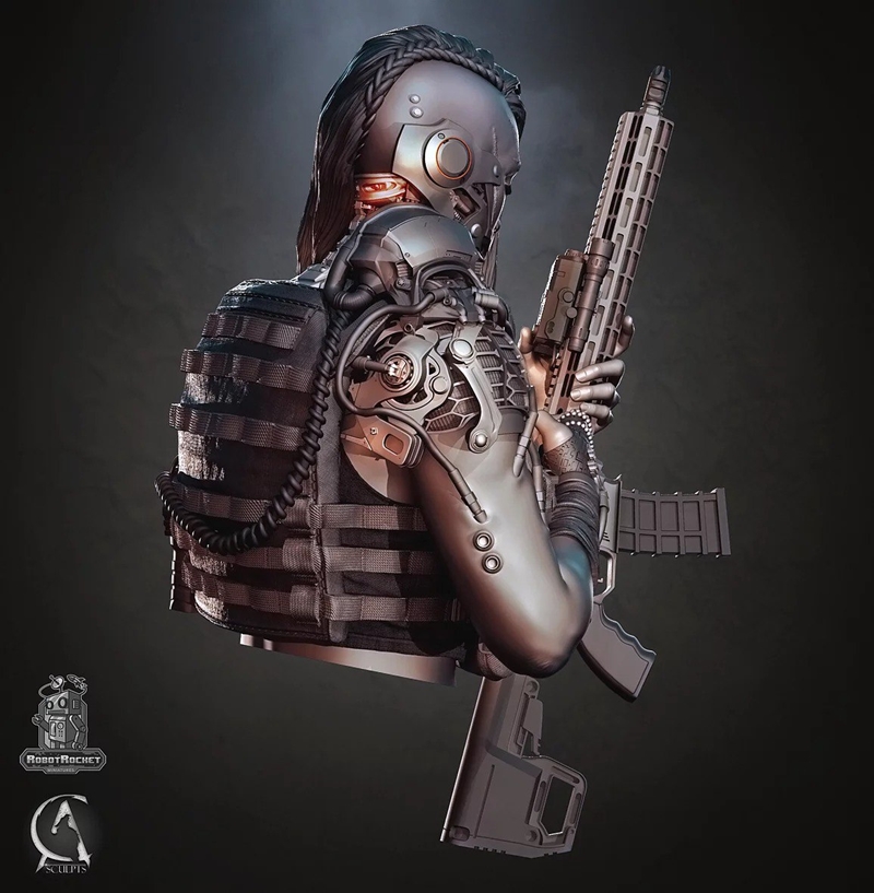 机器人火箭——锁械出击 战斗模型 3D打印版|Robot Rocket – Lock n Load Bust – 3D Print Model STL