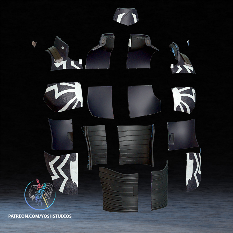 Yosh Studios - Venom全套装3D打印模型|Yosh Studios – Agent Venom Full Costume – 3D Print Model