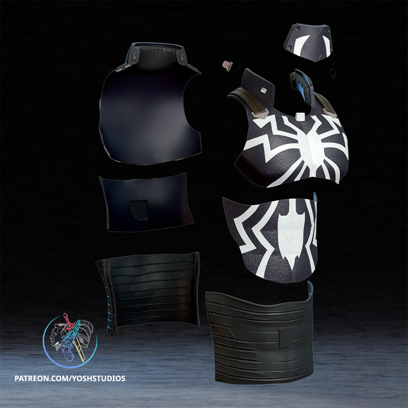Yosh Studios - Venom全套装3D打印模型|Yosh Studios – Agent Venom Full Costume – 3D Print Model