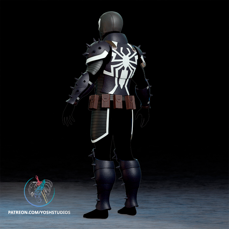 Yosh Studios - Venom全套装3D打印模型|Yosh Studios – Agent Venom Full Costume – 3D Print Model