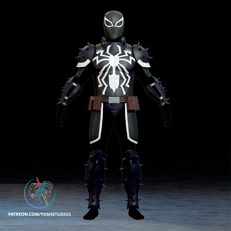 Yosh Studios - Venom全套装3D打印模型|Yosh Studios – Agent Venom Full Costume – 3D Print Model