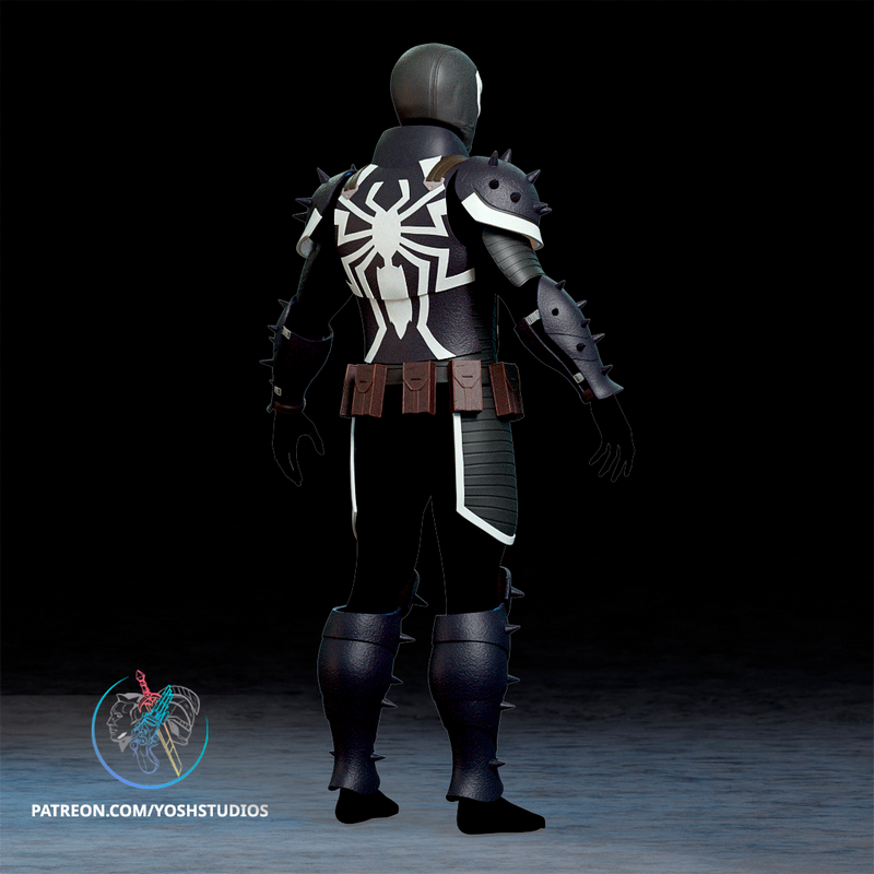 Yosh Studios - Venom全套装3D打印模型|Yosh Studios – Agent Venom Full Costume – 3D Print Model