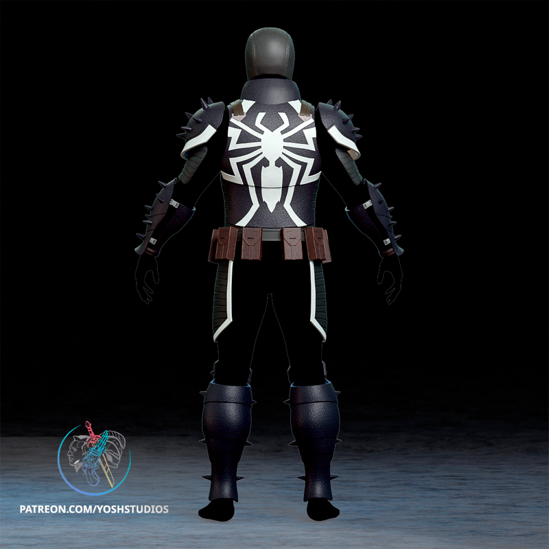 Yosh Studios - Venom全套装3D打印模型|Yosh Studios – Agent Venom Full Costume – 3D Print Model