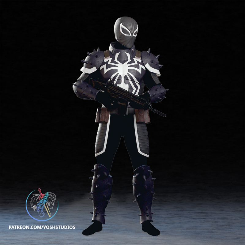 Yosh Studios - Venom全套装3D打印模型|Yosh Studios – Agent Venom Full Costume – 3D Print Model