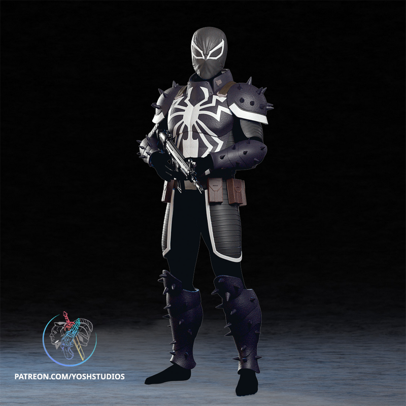 Yosh Studios - Venom全套装3D打印模型|Yosh Studios – Agent Venom Full Costume – 3D Print Model
