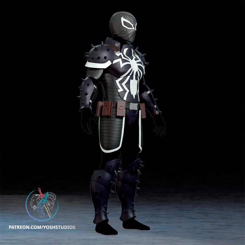 Yosh Studios - Venom全套装3D打印模型|Yosh Studios – Agent Venom Full Costume – 3D Print Model