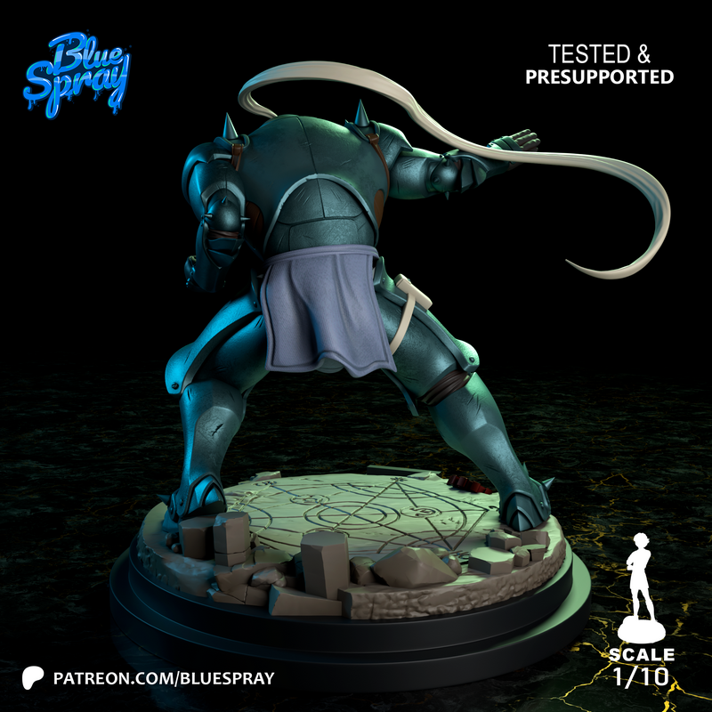 蓝雾喷泉——阿尔冯斯·艾尔——3D打印模型|Blue Spray – Alphonse Elric – 3D Print Model