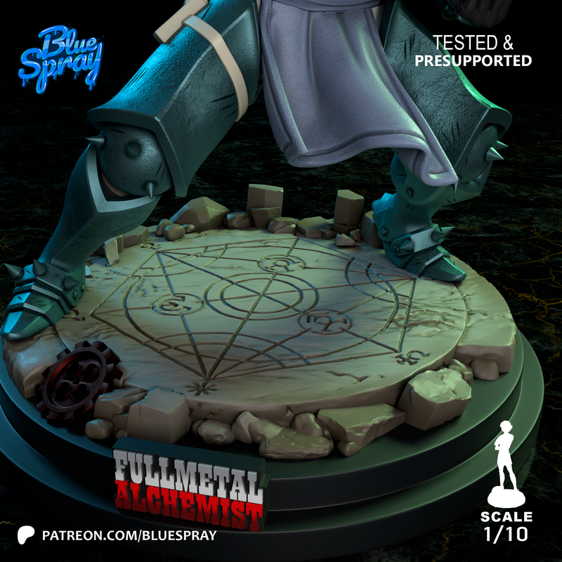 蓝雾喷泉——阿尔冯斯·艾尔——3D打印模型|Blue Spray – Alphonse Elric – 3D Print Model