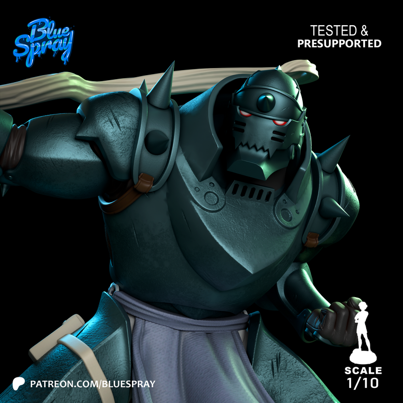 蓝雾喷泉——阿尔冯斯·艾尔——3D打印模型|Blue Spray – Alphonse Elric – 3D Print Model