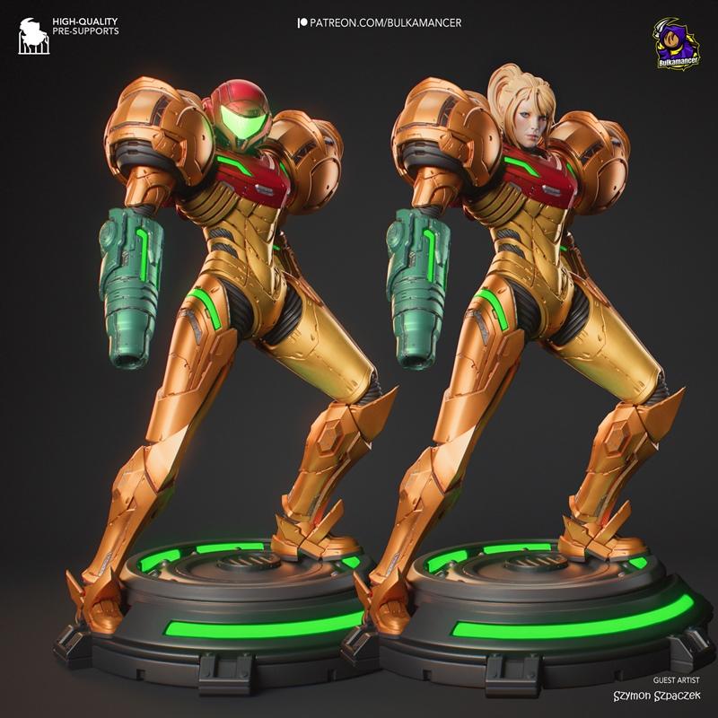 熔融塑形：超能战士萨姆斯·阿兰——梅特里德3D打印模型|Bulkamancer Sculpts – Samus Aran – Metroid – 3D Print Model STL