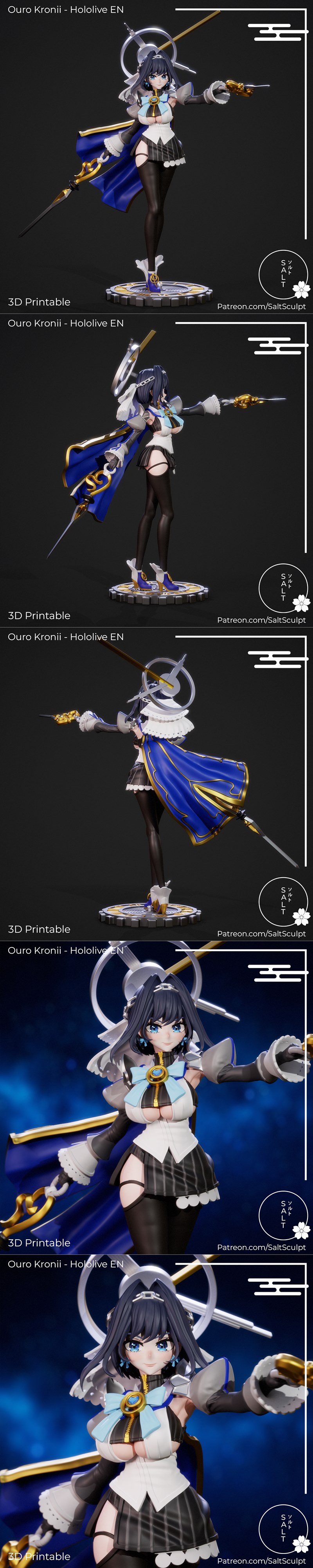 Saltsculpt-奥罗克里亚-3D打印模型|Saltsculpt – Ouro Kronii – 3D Print Model STL