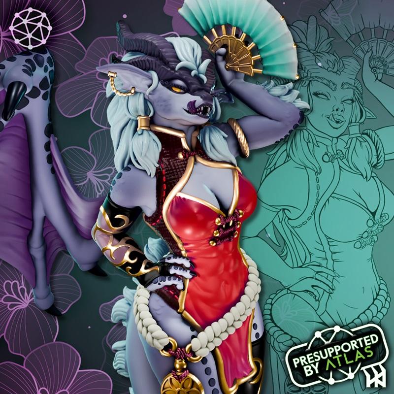 龙族女帝阿扎莉亚 3D打印模型|Azalea, The Dragon Empress KS – Dragonkin Form – 3D Print Model STL