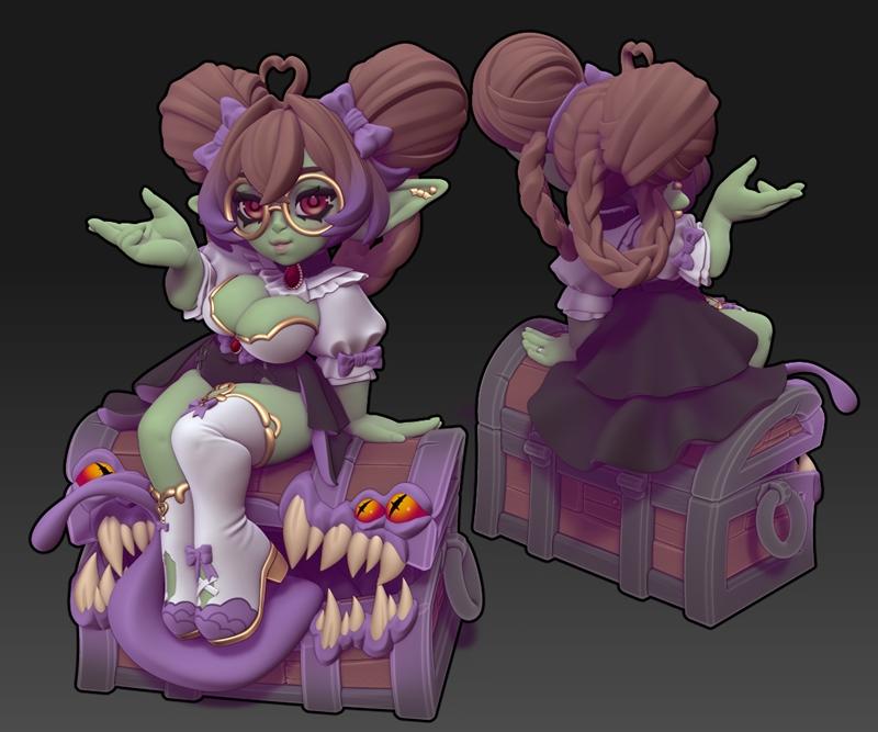 双女神迷你模型——波奇矮人 3D打印模型|Twin Goddess Miniatures – Podge the Goblin – 3D Print Model STL
