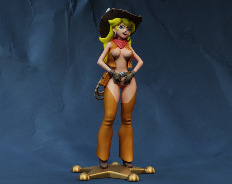 Cowgirl Peach 3D打印模型|Waifu Studios – Cowgirl Peach – 3D Print Model