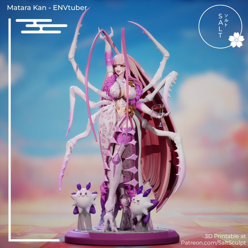 Matara Kan - 3D打印模型角色设计|Matara Kan – EN Vtuber – 3D Print Model