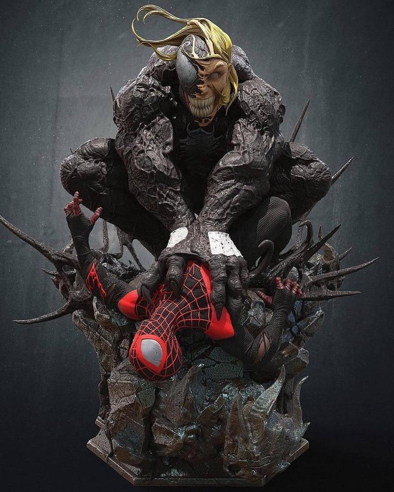 翼 Venom 对决迈尔斯·莫拉莱斯 3D打印模型|Winged Venom vs Miles Morales – 3D Print Model STL