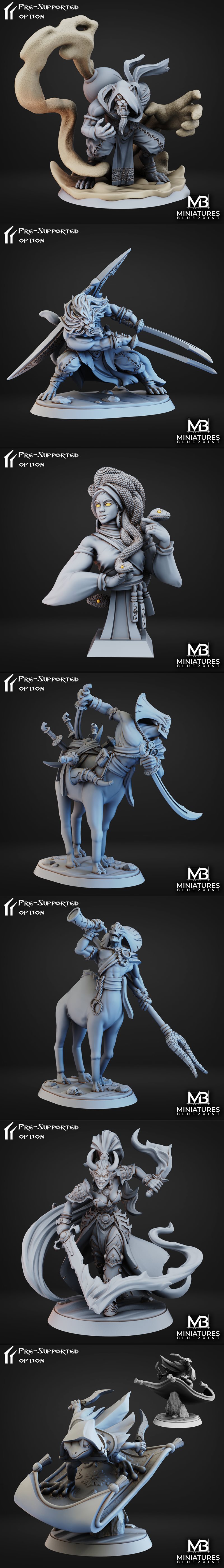 阿拉伯之夜主题3D打印模型套装|Miniatures Blueprint – Arabian Nights Pack – 3D Print Model STL