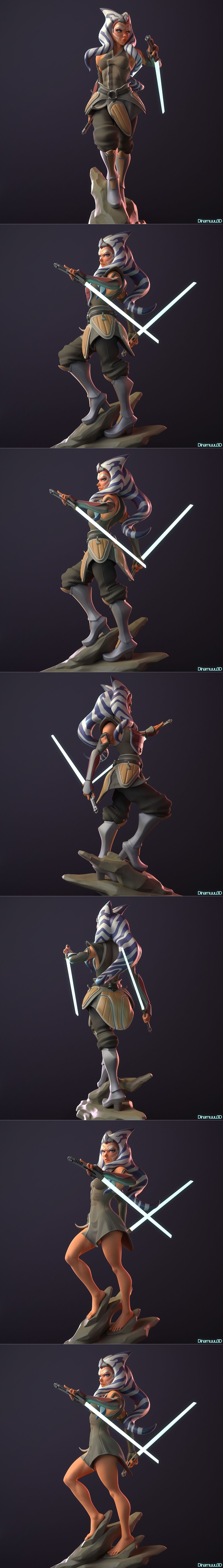 Dinamuuu3D出品：阿索卡·塔诺 Shego 3D打印模型|Dinamuuu3D – Ahsoka Tano – Shego – 3D Print Model STL