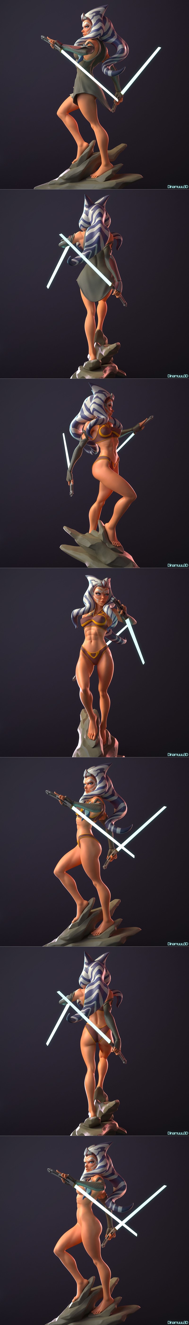 Dinamuuu3D出品：阿索卡·塔诺 Shego 3D打印模型|Dinamuuu3D – Ahsoka Tano – Shego – 3D Print Model STL