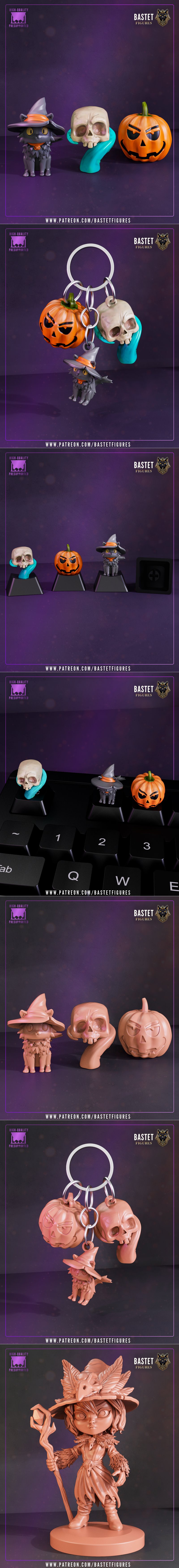 巴斯特特角色3D打印模型套装|Bastet Figures – Hallowen pack – 3D Print Model STL