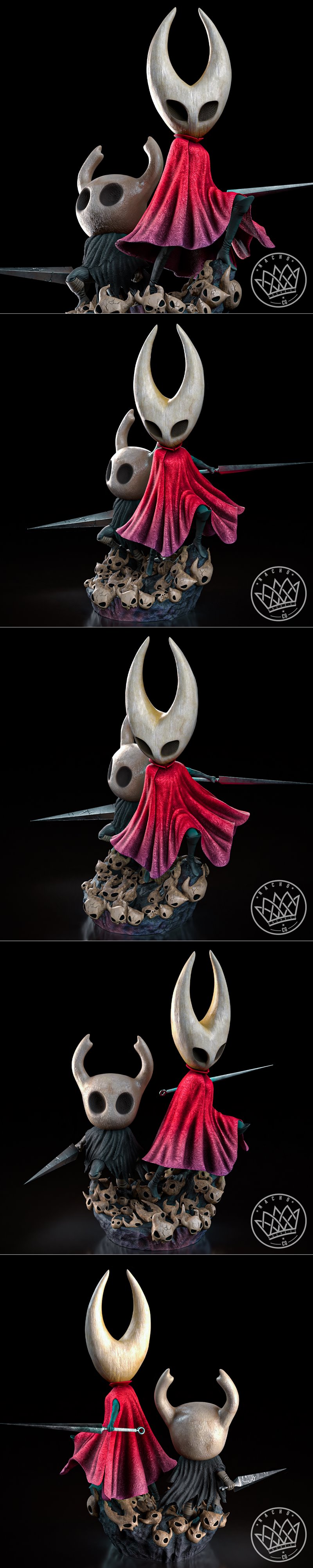 空洞骑士与丝之歌：骑士与黄蜂主题3D打印模型|Fan Art – The Knight and Hornet – from The Hollow Knight and Silksong – Diorama – 3D Print Model STL