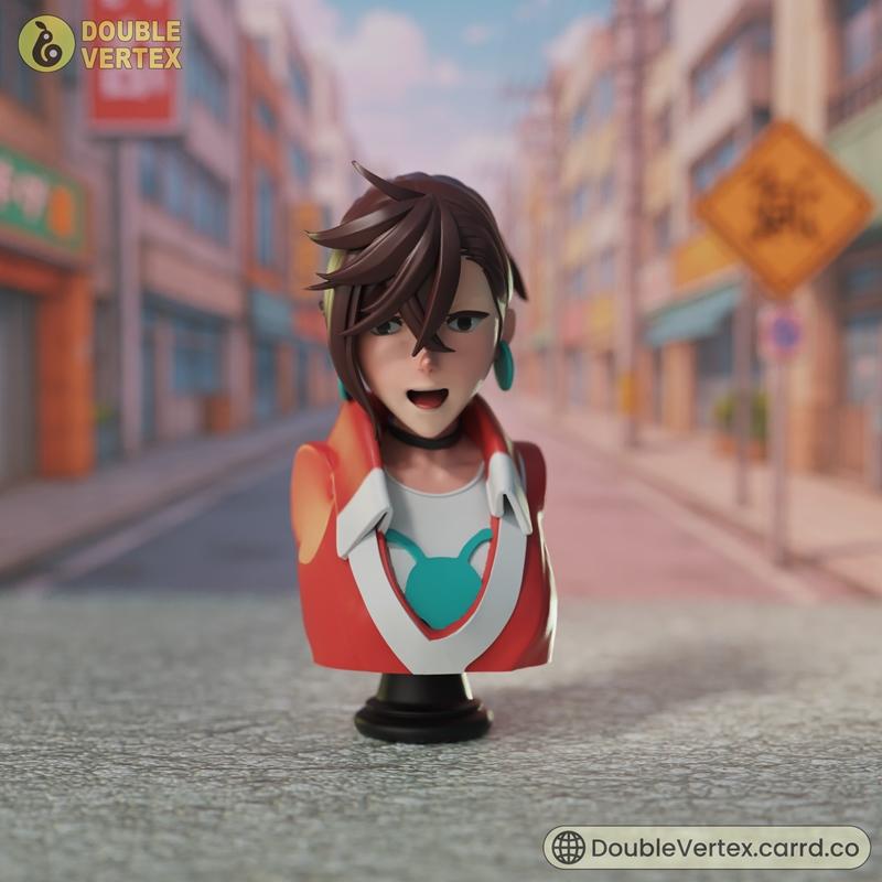 双顶点 - 《Dandadan》角色模型 - 3D打印雕塑|Double Vertex – Ayase Momo – Dandadan Bust – 3D Print Model STL