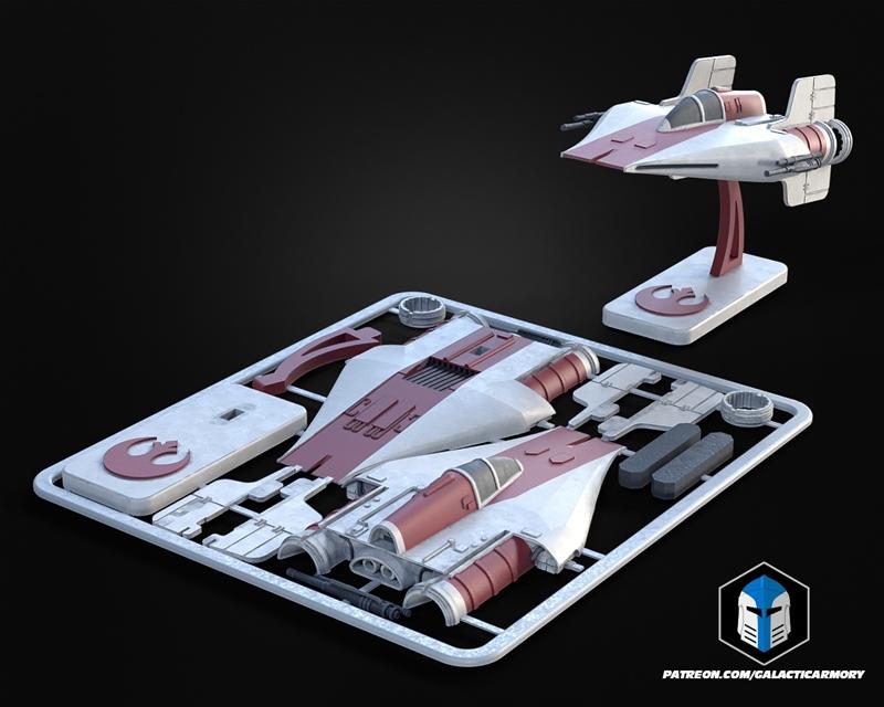 A-Wing飞行翼 3D打印模型|A-Wing Kit Card – 3D Print Model STL