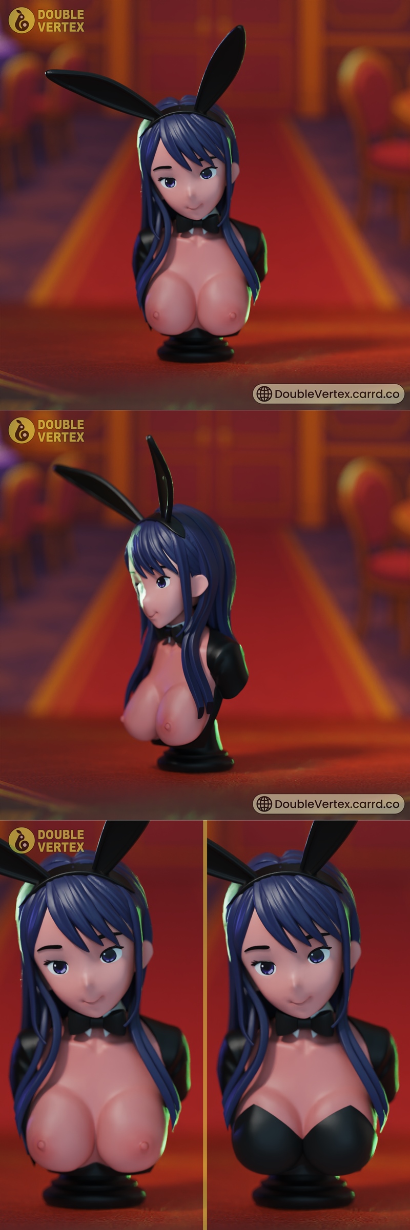 双顶工作室兔耳套装 3D打印模型|Double Vertex – Marin Kitagawa Bunny Suit – My Dressup Darling Bust – 3D Print Model STL