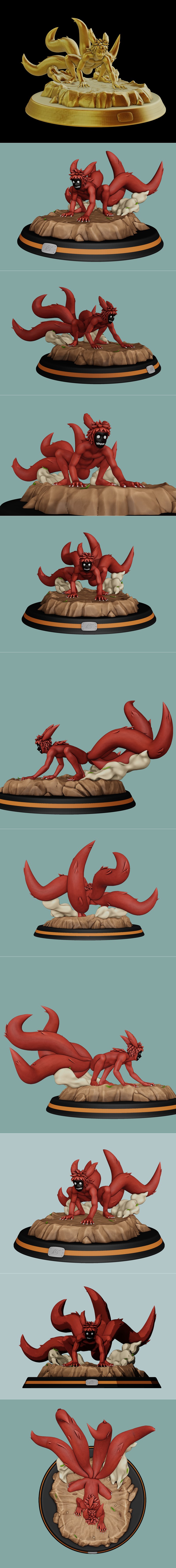 鸣人四尾 3D打印模型|Naruto 4 tails – 3D Print Model STL