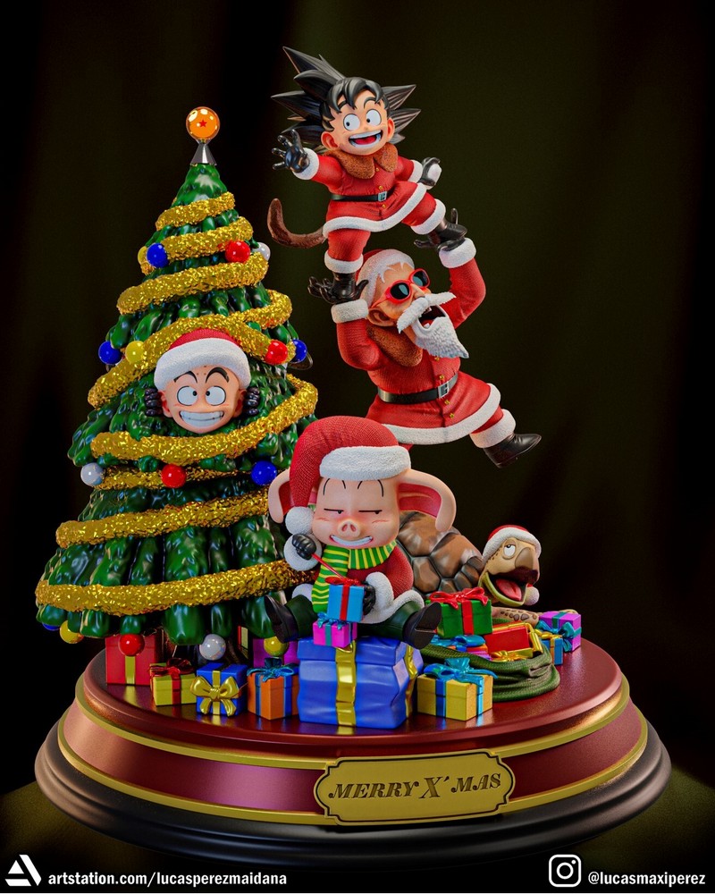 龙珠圣诞场景3D打印模型|Dragon Ball Christmas Diorama – 3D Print Model