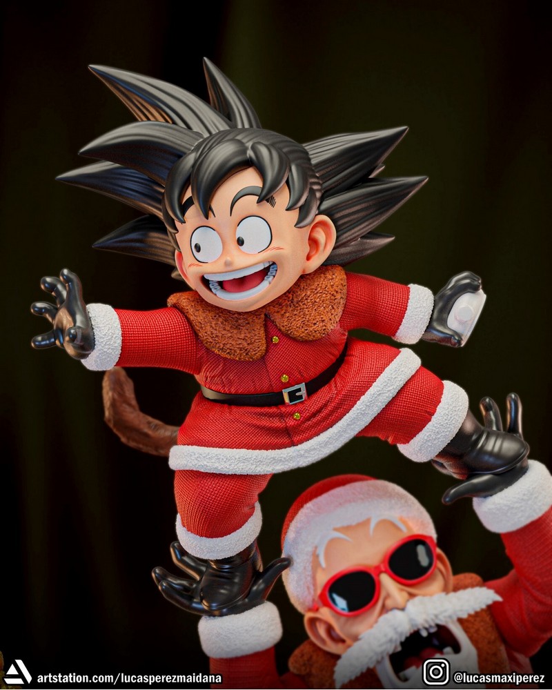 龙珠圣诞场景3D打印模型|Dragon Ball Christmas Diorama – 3D Print Model