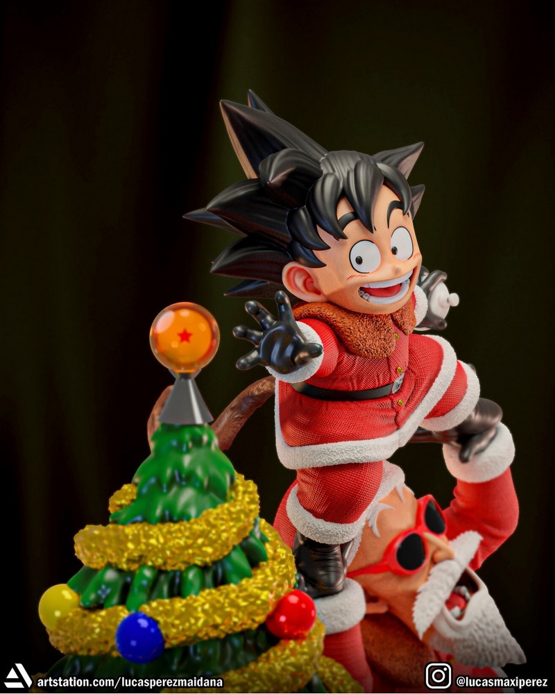 龙珠圣诞场景3D打印模型|Dragon Ball Christmas Diorama – 3D Print Model