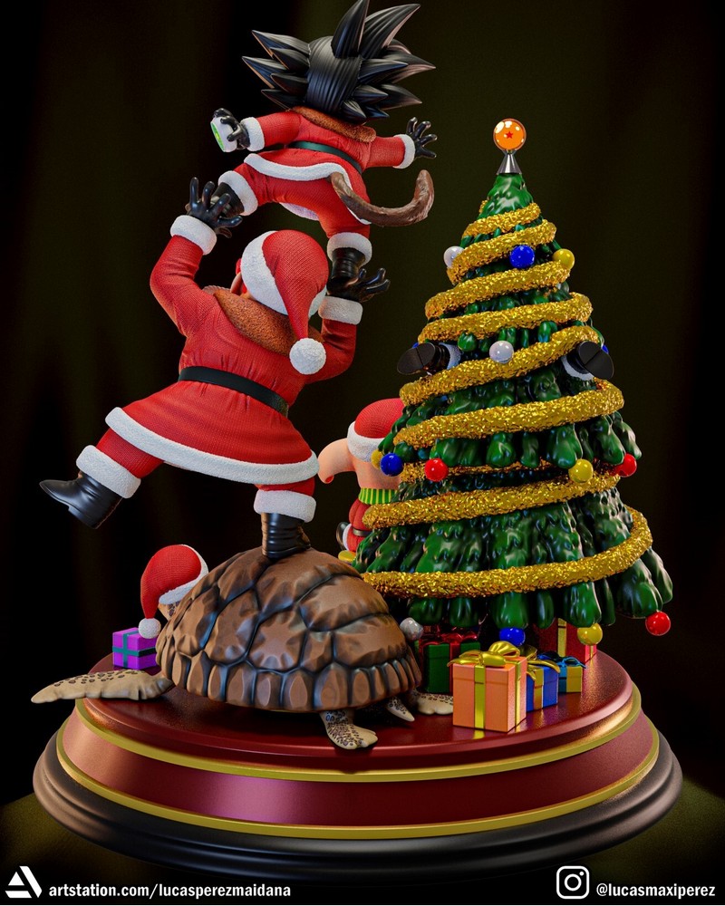 龙珠圣诞场景3D打印模型|Dragon Ball Christmas Diorama – 3D Print Model