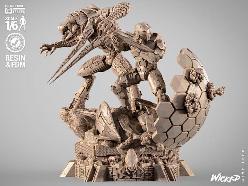 迪奥拉玛·邪恶女巫 3D打印模型|Wicked – Halo Diorama – 3D Print Model STL