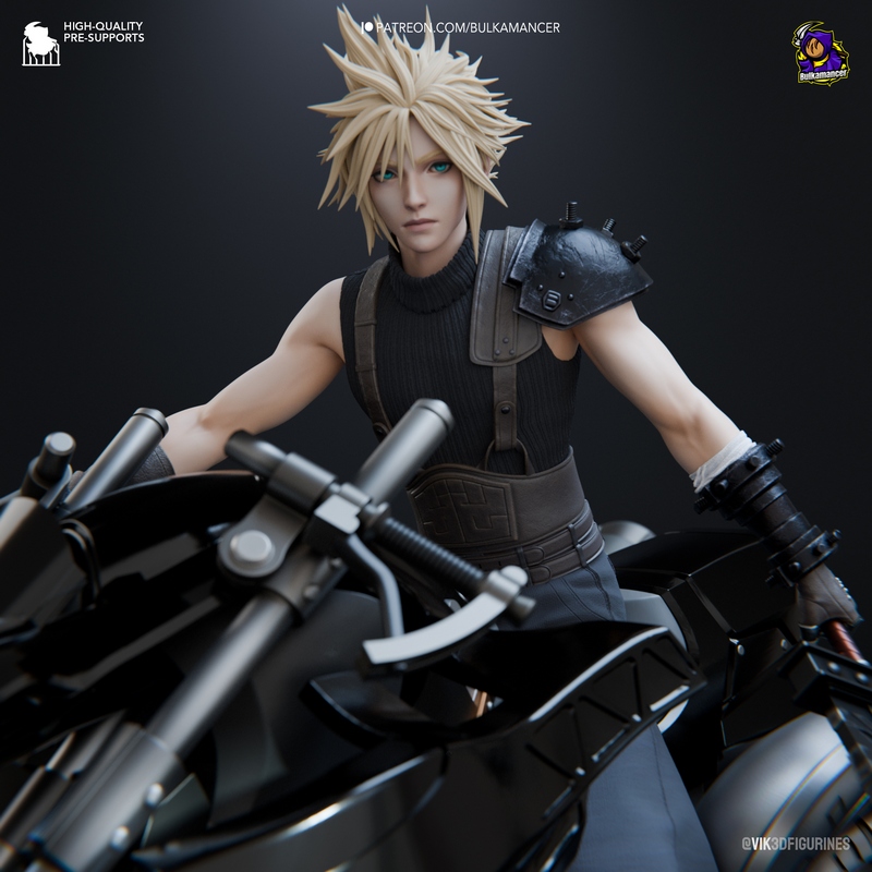 最终幻想七 云顶之巅 3D打印模型|Bulkamancer – Cloud Strife on Hardy-Daytona – Final Fantasy VII – 3D Print Model