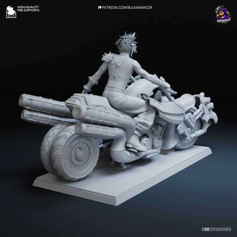 最终幻想七 云顶之巅 3D打印模型|Bulkamancer – Cloud Strife on Hardy-Daytona – Final Fantasy VII – 3D Print Model