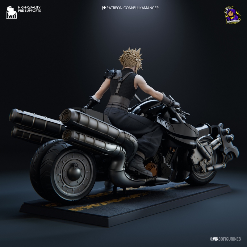 最终幻想七 云顶之巅 3D打印模型|Bulkamancer – Cloud Strife on Hardy-Daytona – Final Fantasy VII – 3D Print Model