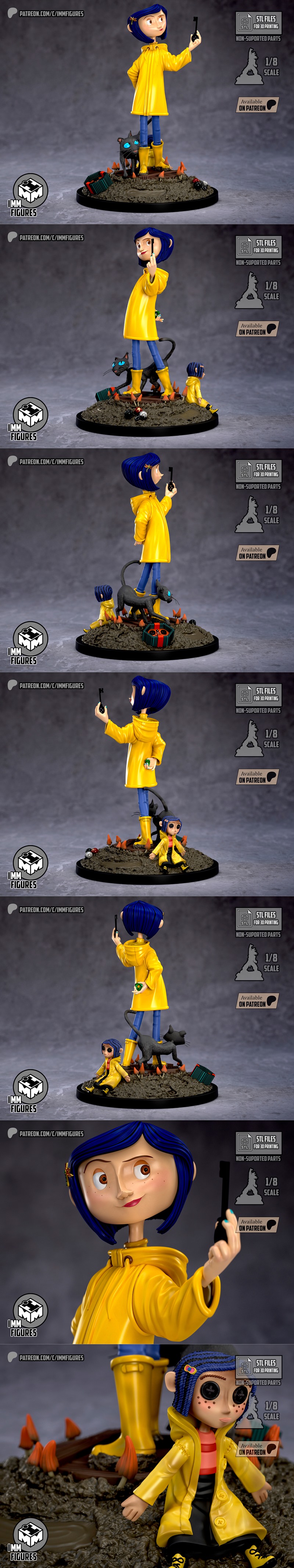 Imm Figures - 腾讯动漫角色珊瑚ine 3D打印模型|Imm Figures – Coraline – 3D Print Model STL