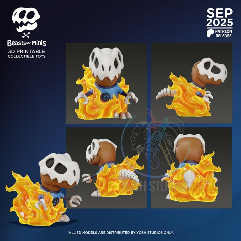 火炬骨怪——3D打印模型|Beasts and Minis – The Torch Boney Beast – 3D Print Model STL