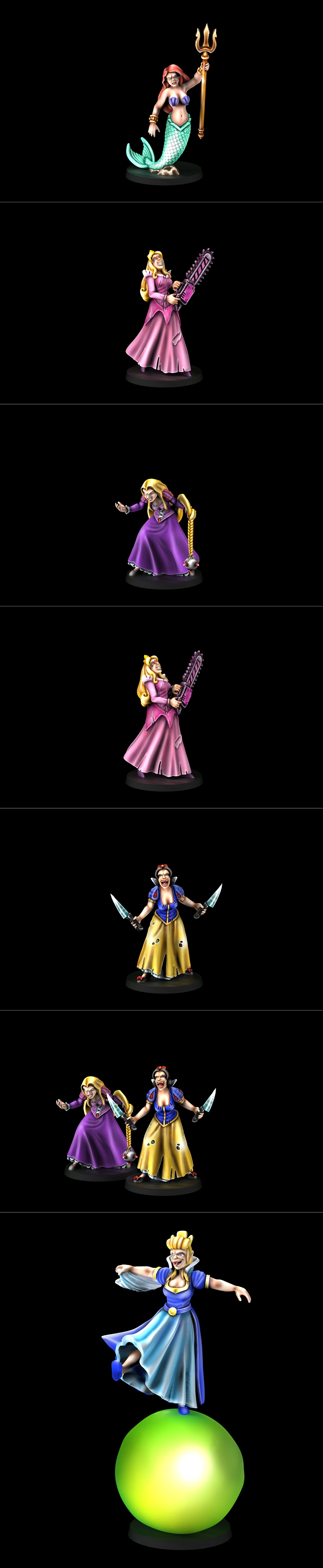 Cross Lances系列公主们发怒了 3D打印模型|Cross Lances – Princesses got angry – 3D Print Model STL