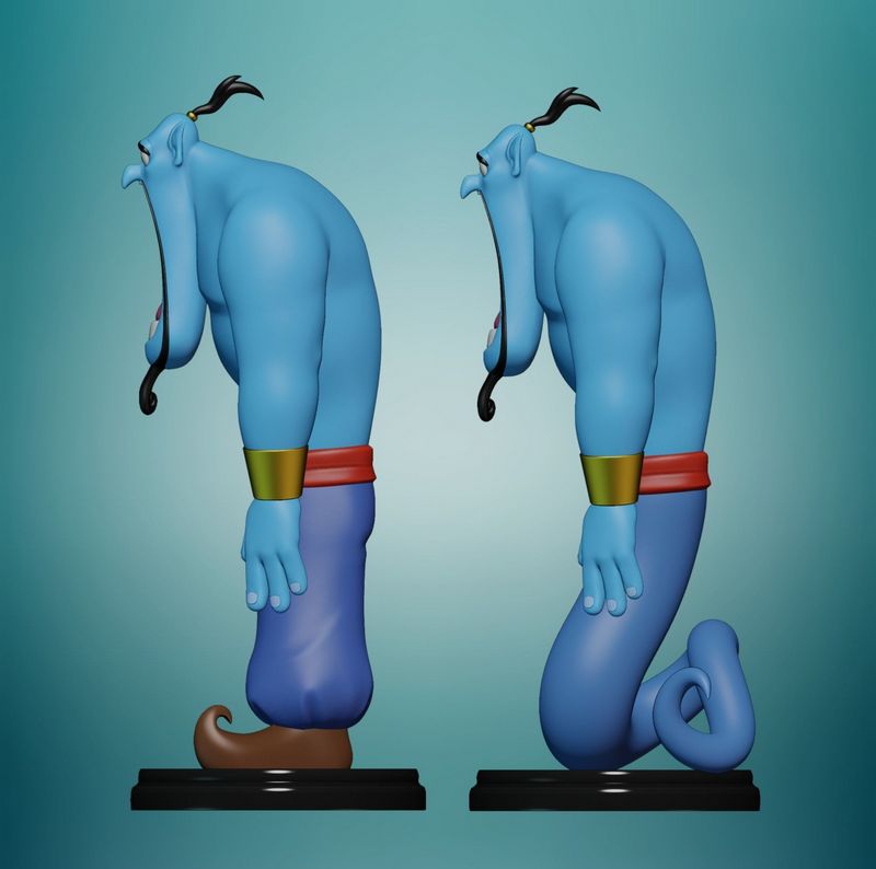 Genie - 阿拉丁 - 惊讶脸 3D打印模型|Genie – Aladdin – Surprised Face – 3D Print Model